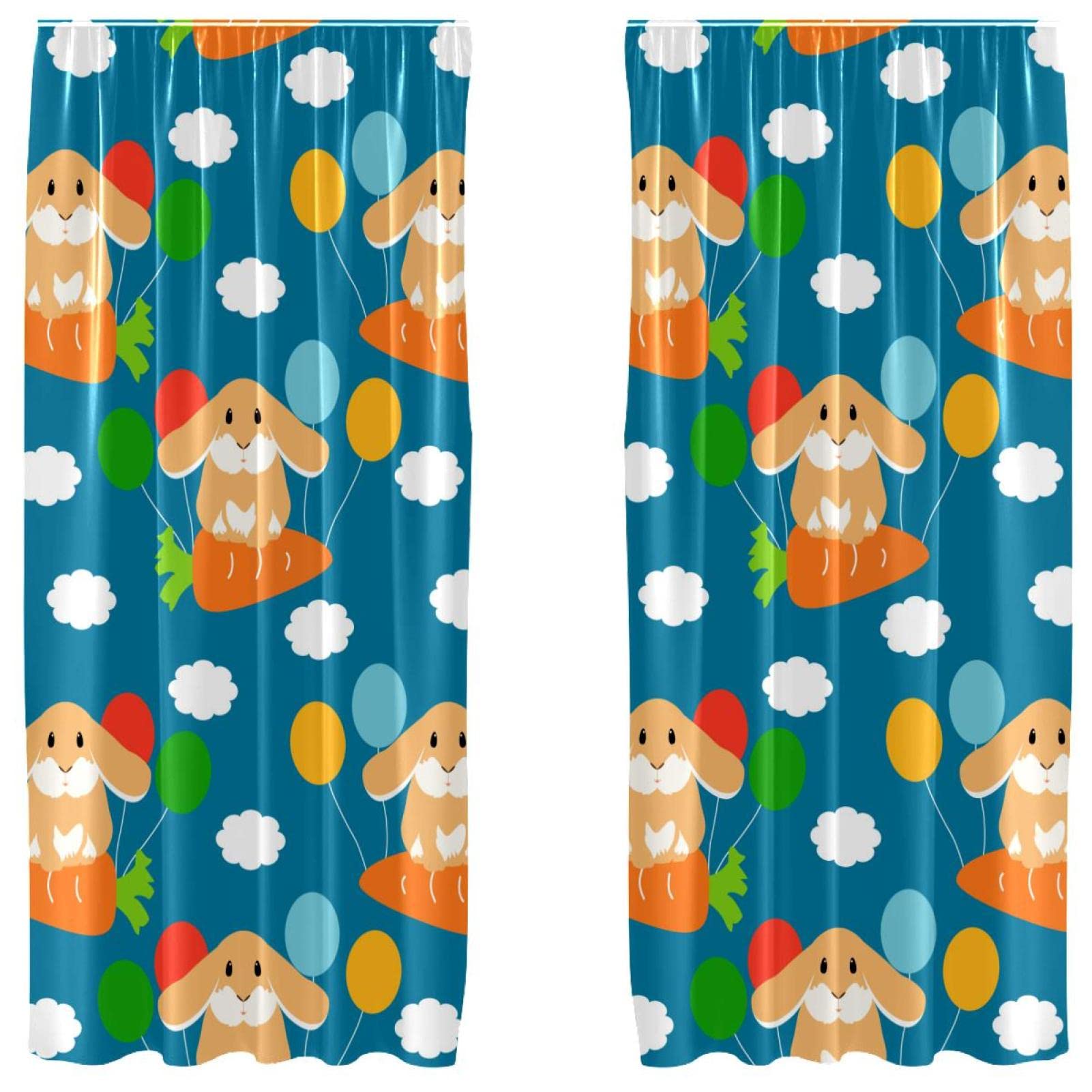 Rideaux occultants Bunny Rabbit de qualité supérieure pour chambre d'enfant 140x213cm