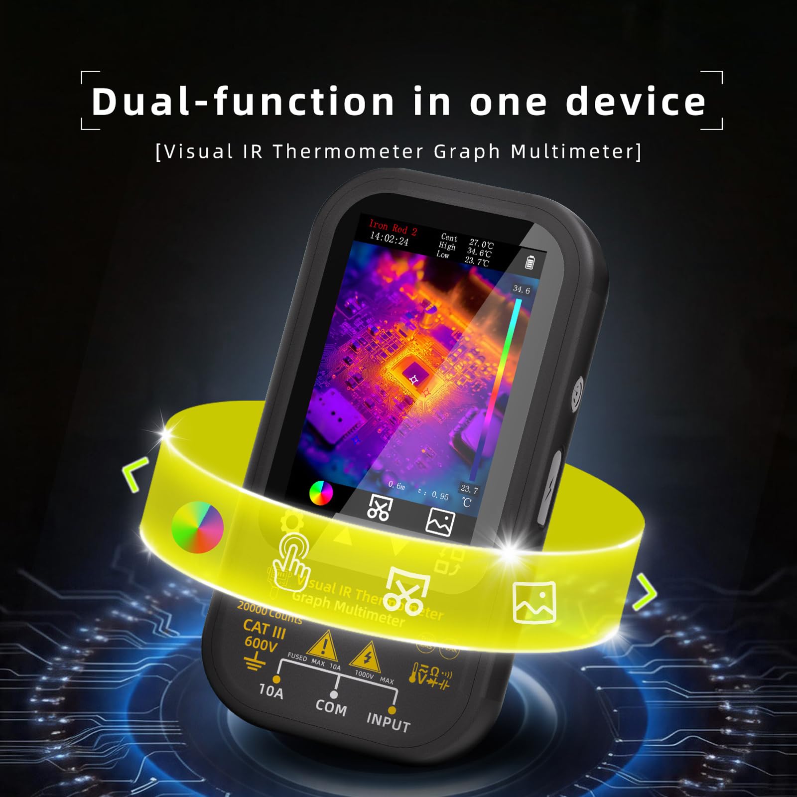Multimetro di imaging con misurazione della temperatura di alta precisione per ispezioni elettriche e meccaniche ad alta risoluzione della macchina fotografica di imaging termico