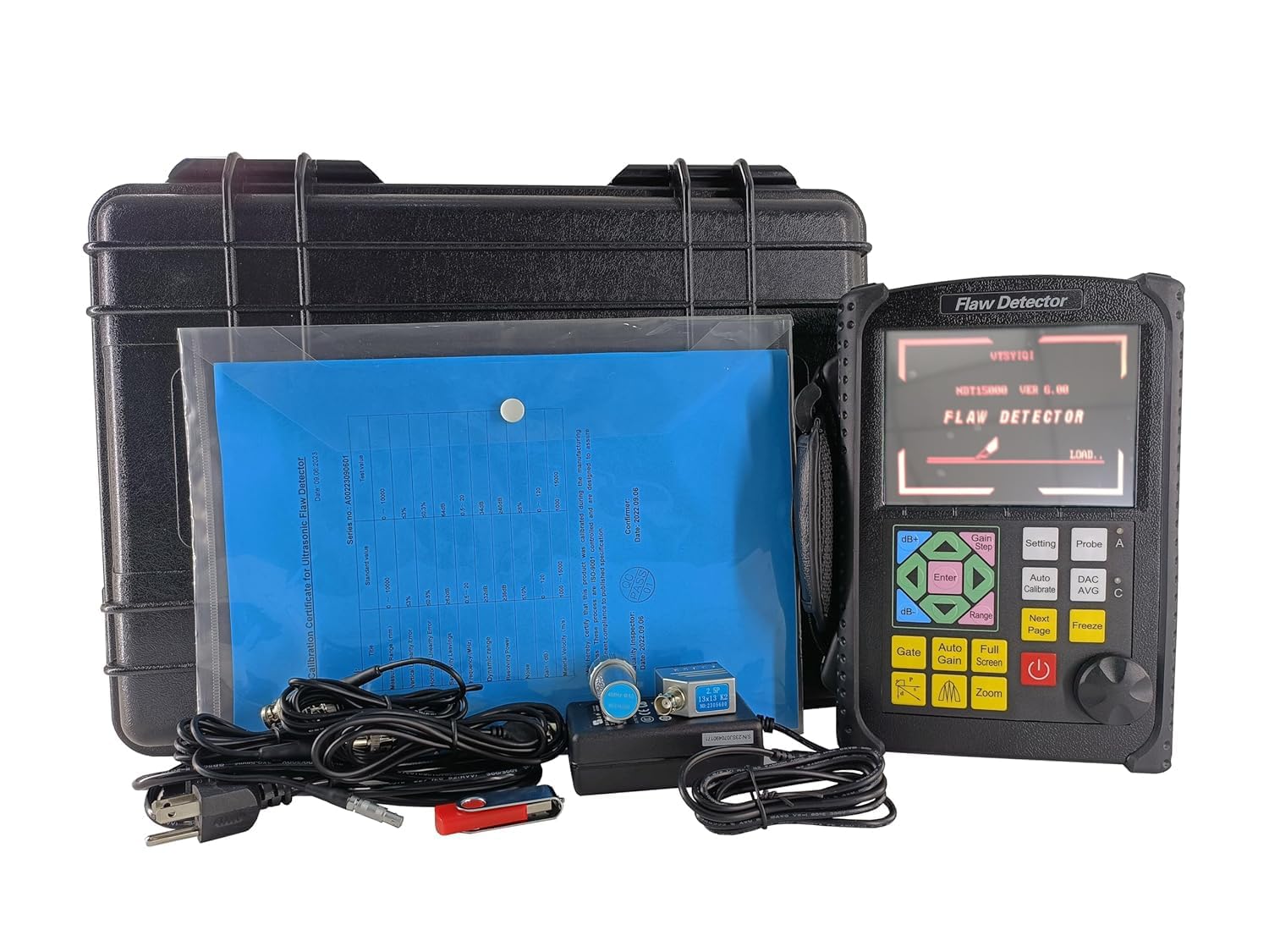 Ultrasonic Flaw Detector Ultrasonic Flaw Detection Equipment with Range 0 to 10000mm Frequency 0.5~15MHz Max Memory 1000 A Graph Single Dual Thru Test Mode for Weld Seams Forging Casting Pipe