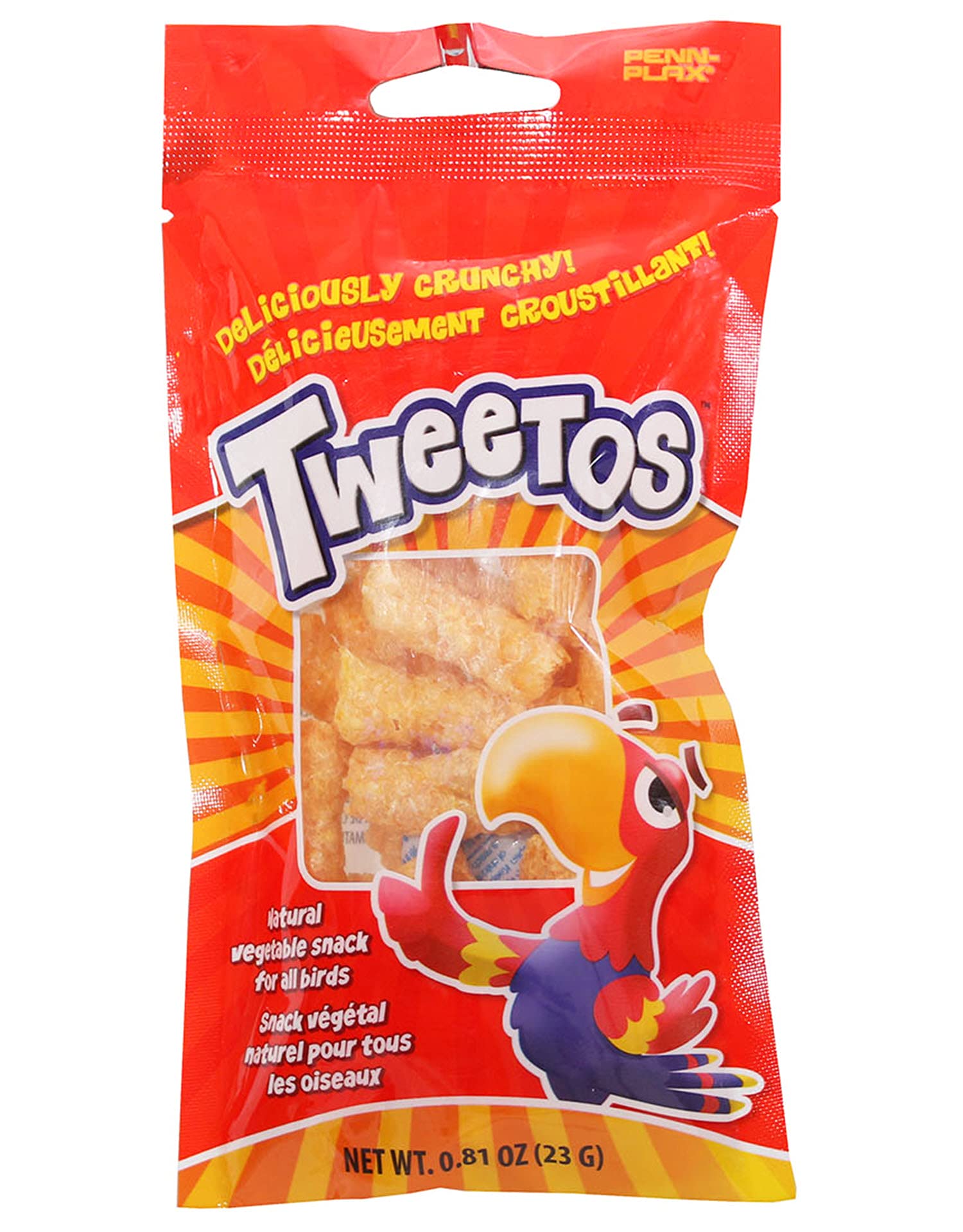 Penn-PlaxTweet Eats: Tweetos â€“ Natural Vegetable Pet Treat for All Birds â€“ Fun Way to Hand Feed â€“ 1 Bag