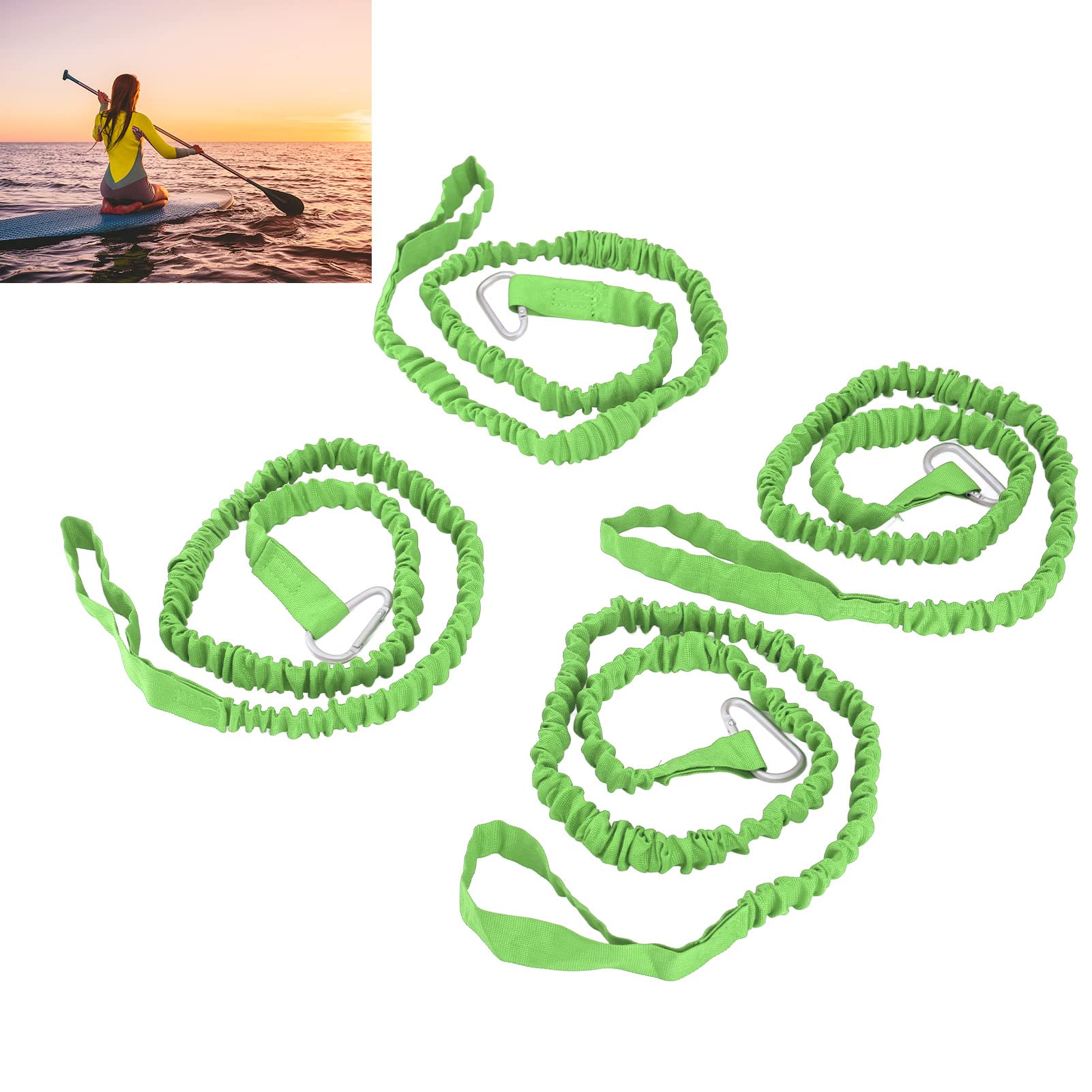 Paddle Board Fishing Accessories 4-Pack Kayak Paddle Leash & Fishing Rod  Lanyard - For Surfing & Boating Nylon Safety Tethers