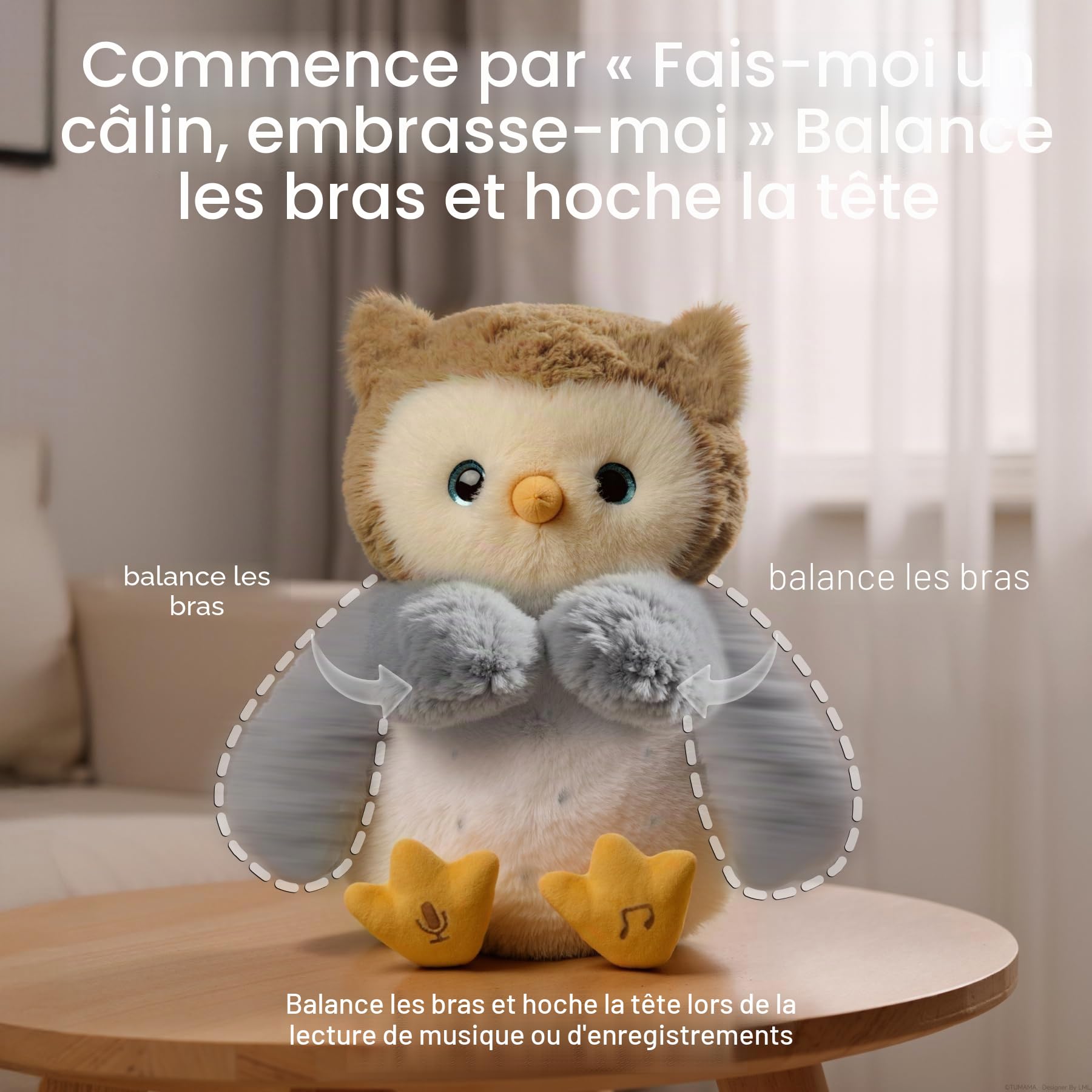 Peluche Animal Qui Danse et Repete pour Bebe, Interactif Musical Hibou Jouet avec Enregistrement, Dansante Parlante Jouets Enfant, Peluches Animaux Interactifs