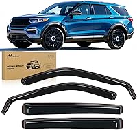 Nilight Side Window Deflectors for Ford Explorer 2020-2026 | Rain Guards Vent Visors, Wind Noise Reduction, Fresh Air Flow - 4PCS