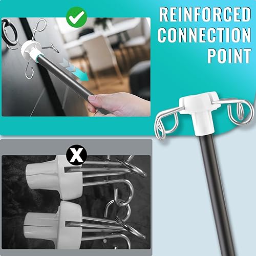 Miniatura 5 de Crilealym Postes de mesa IV, soporte telescópico de escritorio IV de 32 a 56 pulgadas con 4 soportes para bolsas IV, poste de extensión de tubo