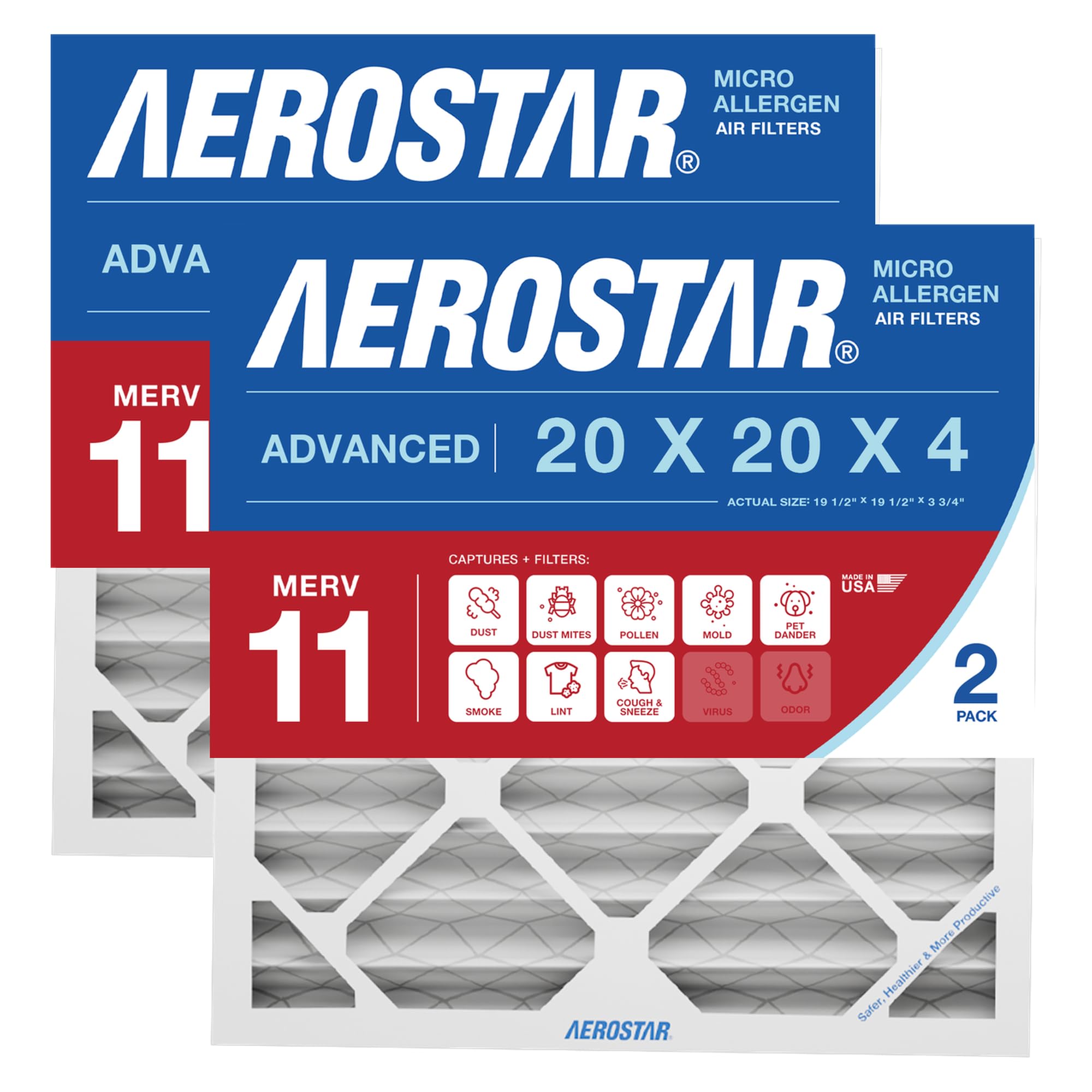 Aerostar MERV 8 Air Filters - 6 Pack -8