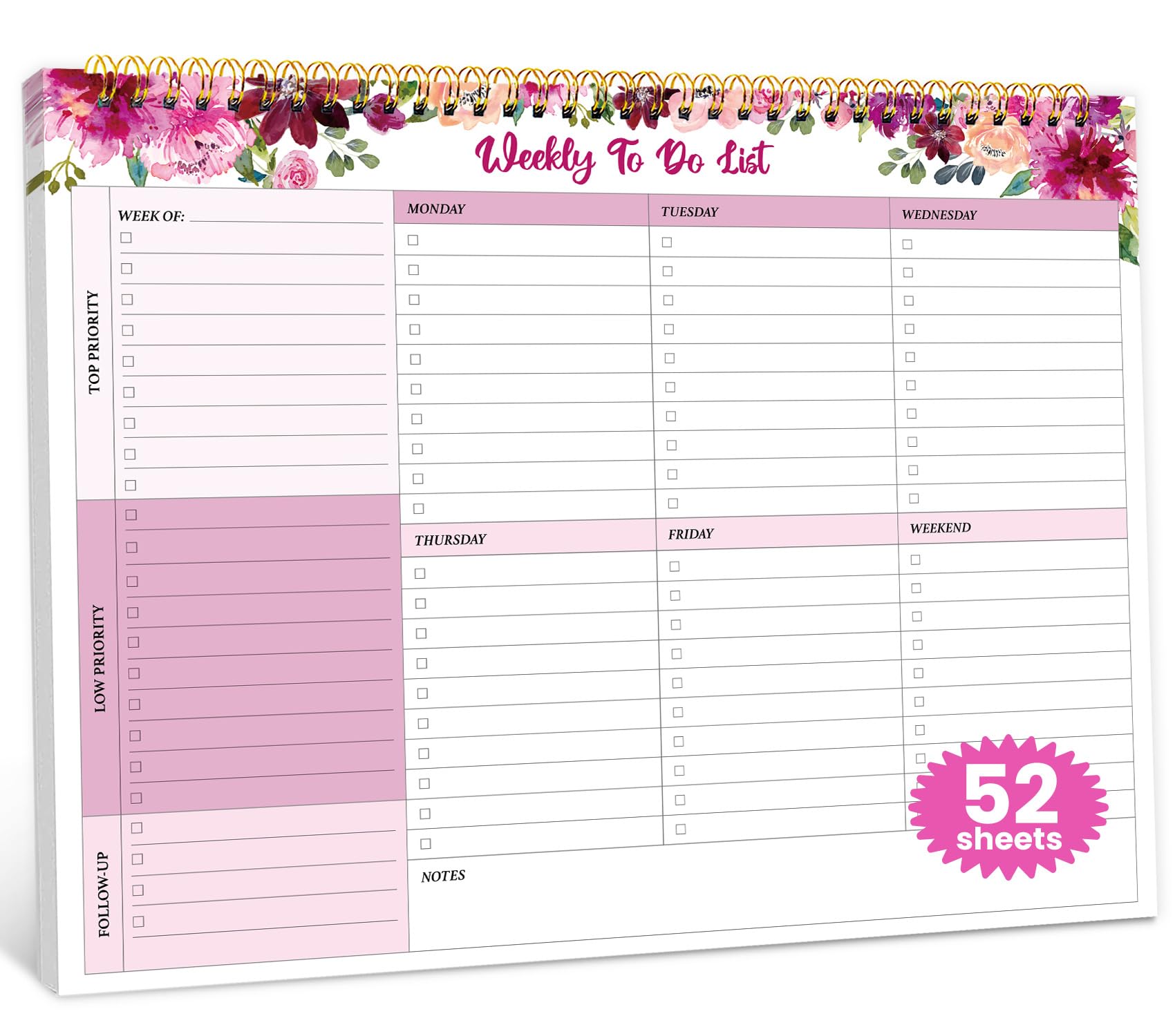 ZOTIA Weekly To Do List Notepad - Midnight Lilac -25
