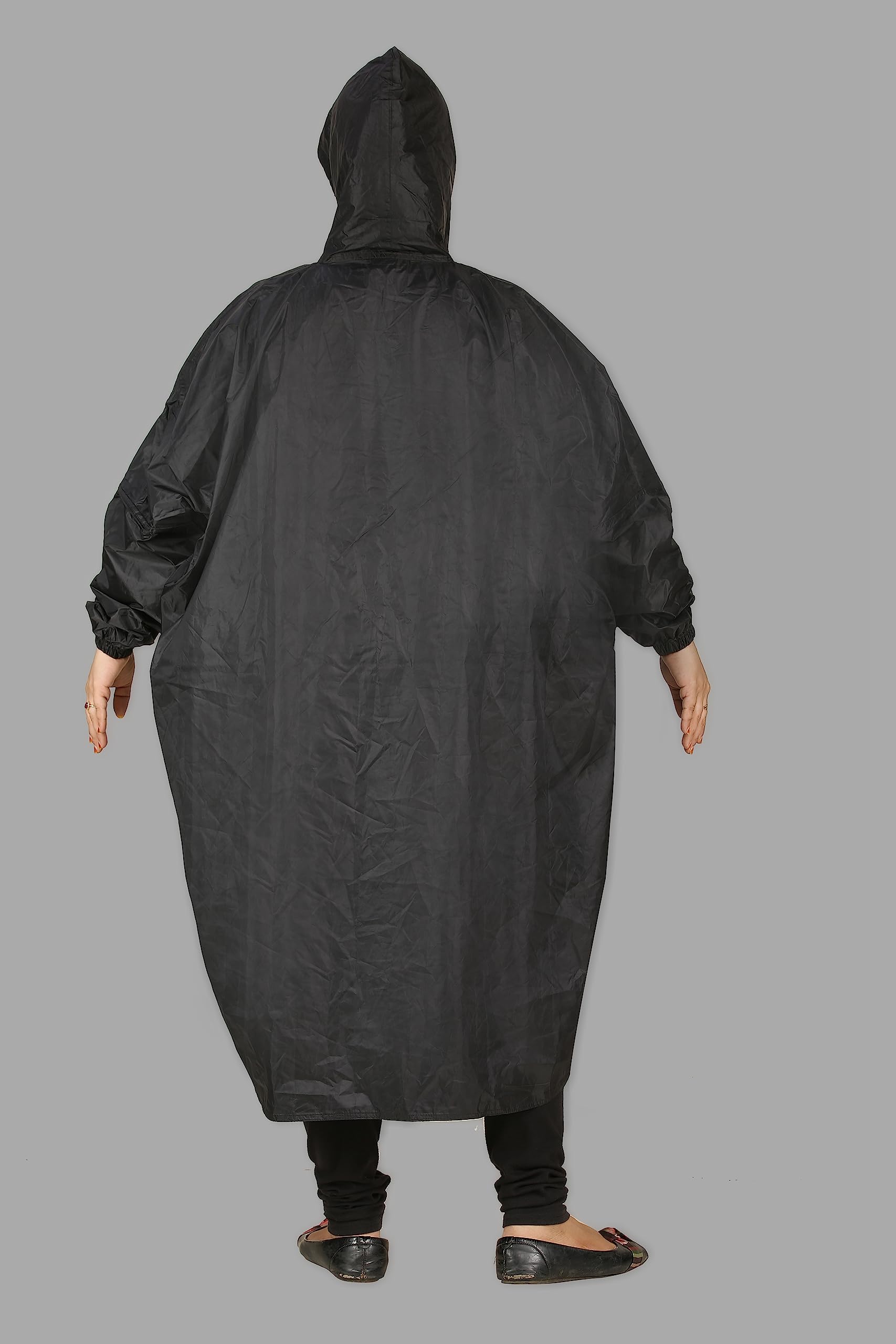 CLUB SEVENTY TWO Waterproof Rain Poncho Lightweight Reusable Hiking Rain Coat Jacket with Hood for Outdoor Activities,One Size (4XL, Grey) 3