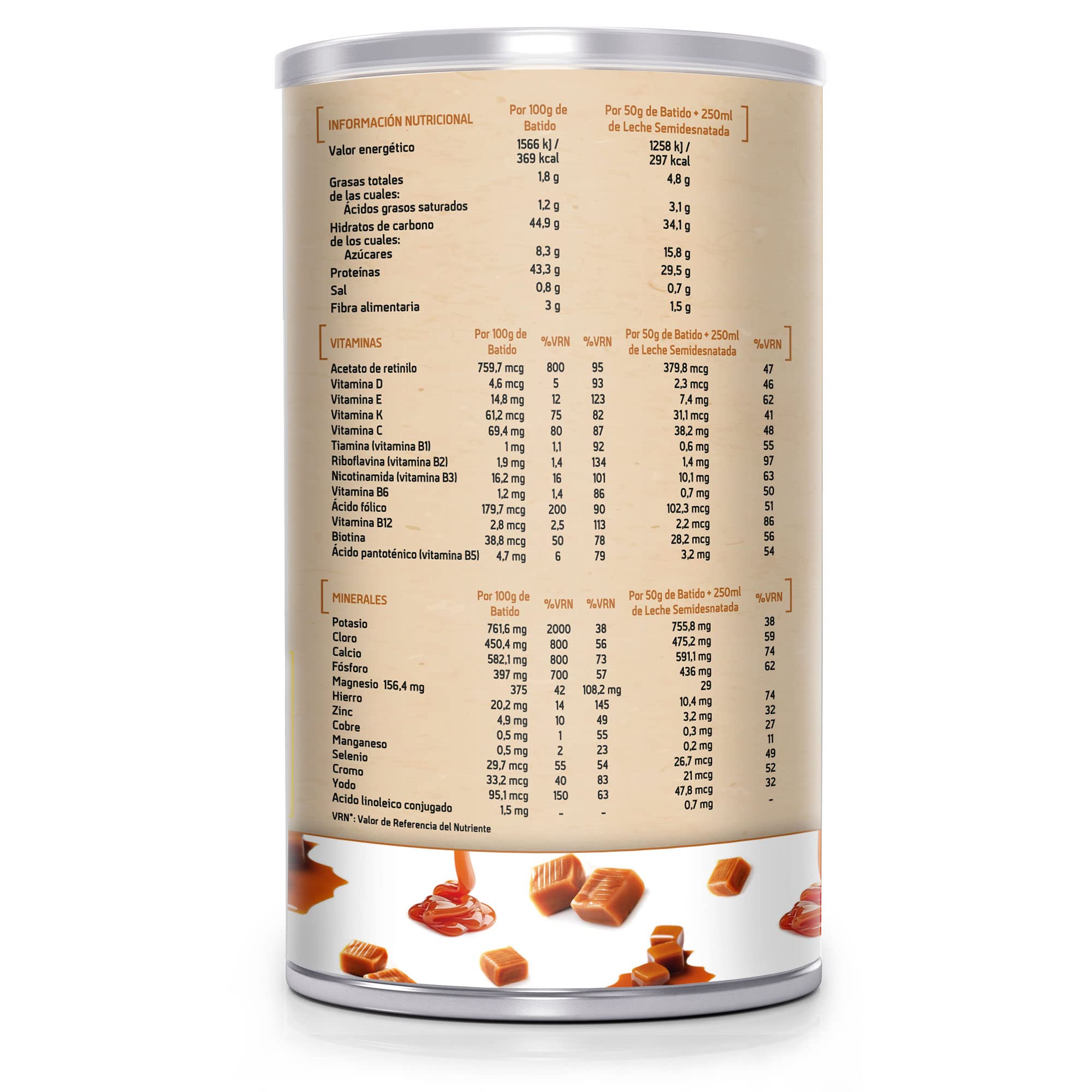 BATIDOS SACIANTES 550G POLVO SABOR TOFFEE CARAMELO