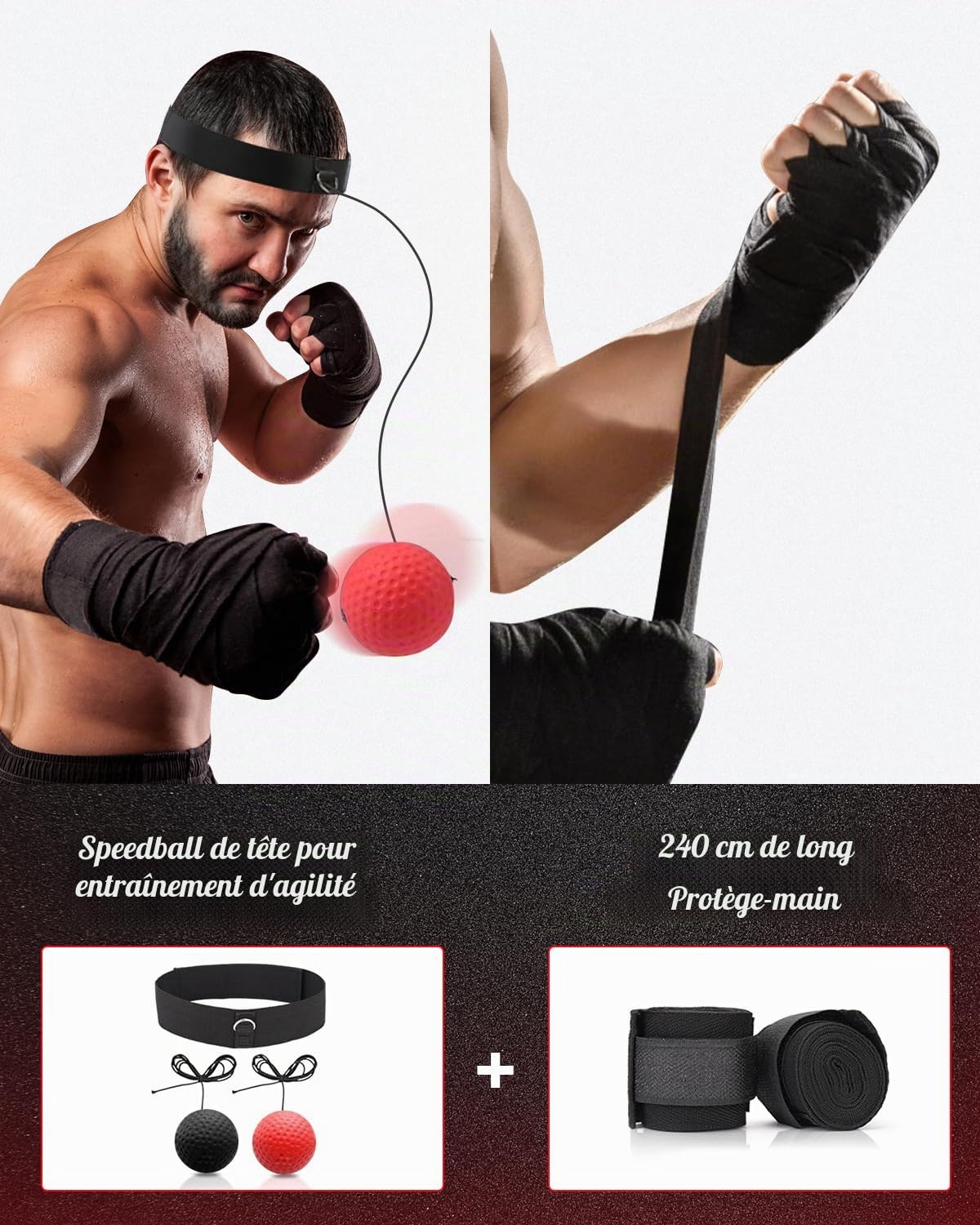 Ensemble Sac de Frappe Suspendu, Sac de Frappe Adulte Non rempli avec Gants de Boxe et Accessoires, Sac Lourd en Cuir Microfibre pour l'entraînement au Kickboxing, Fitness, MMA, Grappling