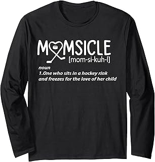 Womens Hockey Mom Momsicle Definition Mothers Day Long Sleeve T-Shirt