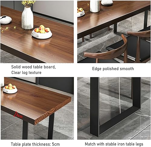 Miniatura 5 de Escritorio de oficina moderno de madera maciza para computadora de oficina, grosor de escritorio de 2.0 in, escritorio multifunción para oficina en