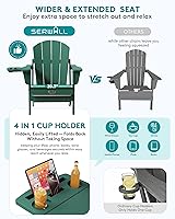 Vista 217 de SERWALL - Silla plegable Adirondack para patio, jardín, exterior, resistente a la intemperie, sillas para hoguera, color naranja