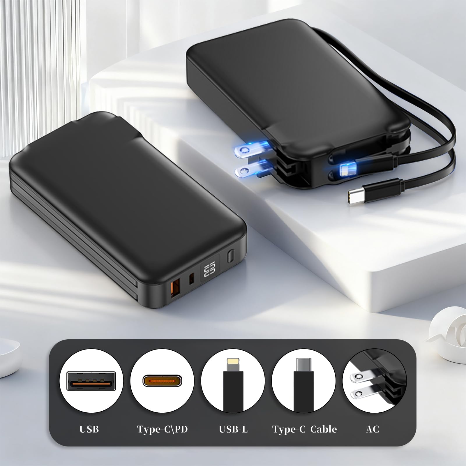 Amazon | 【大容量モバイルバッテリー】20000mAh コンセント一体型