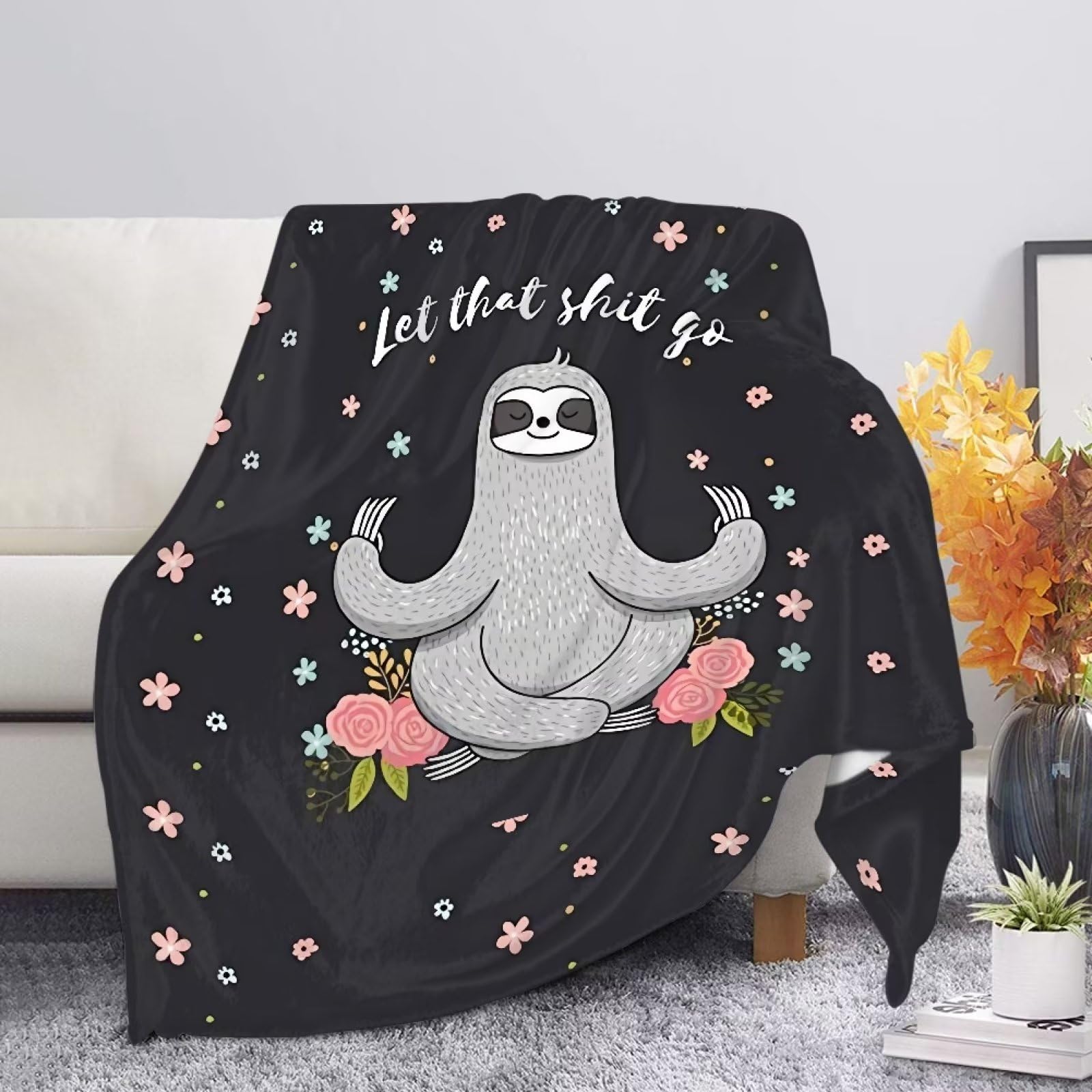 xixirimido Cute Sloth Blanket Throw for Sofa Bed Fleece Plush Blankets Cozy Lightweight All Seasons Small Large — image 1