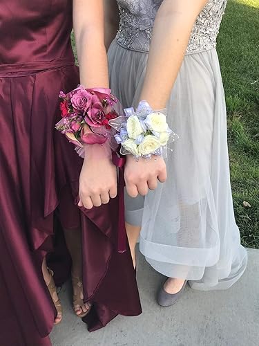 Miniatura 5 de Floral Supply Online - Pulsera brillante con ramillete Pulseras florales para bodas bailes bailes o eventos Negro