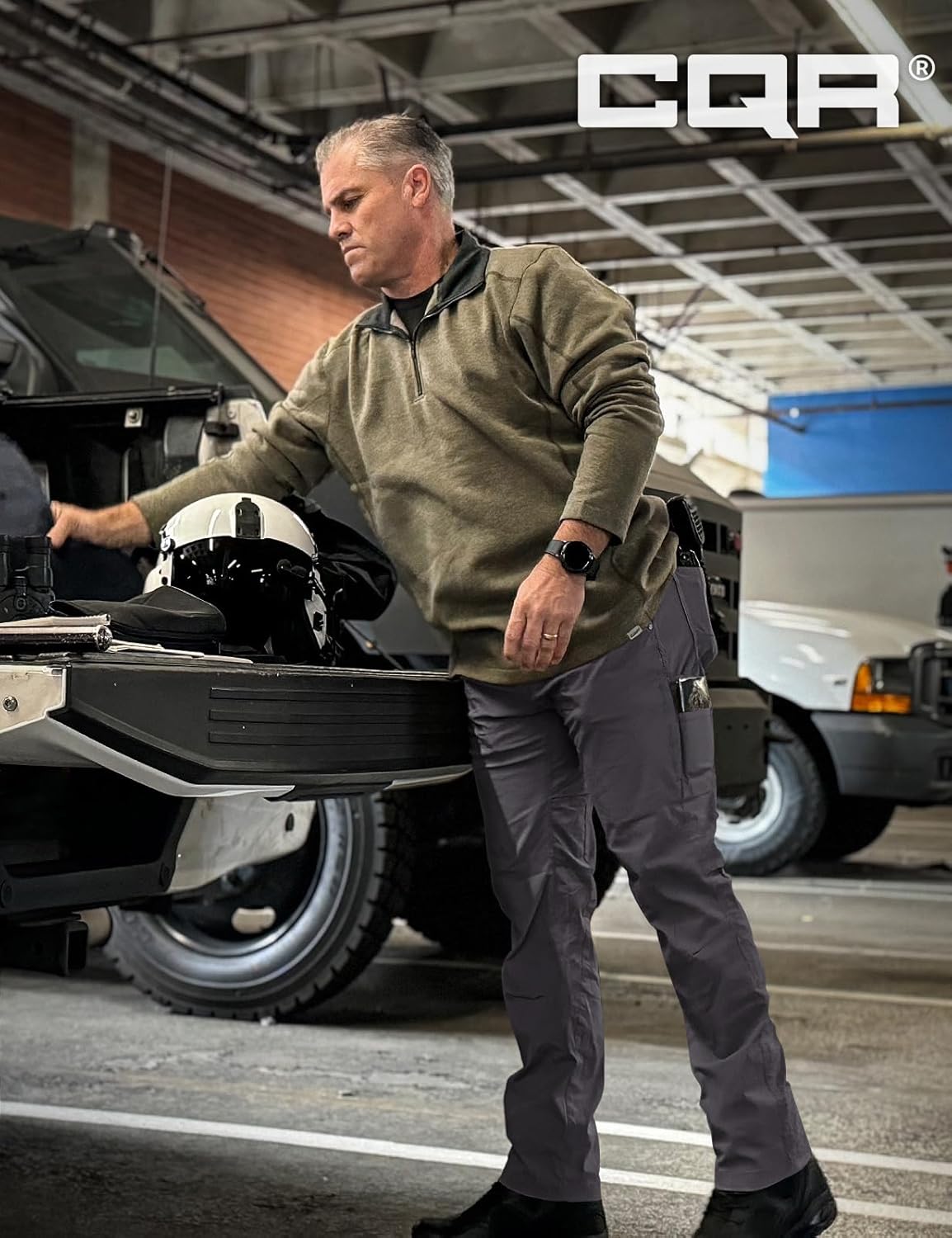 CQR Men's Vent Stretch Pants, Quick Dry Lightweight Casual Cargo Pants, Water Resistant Straight-Fit Utility Work Pants - Image 3