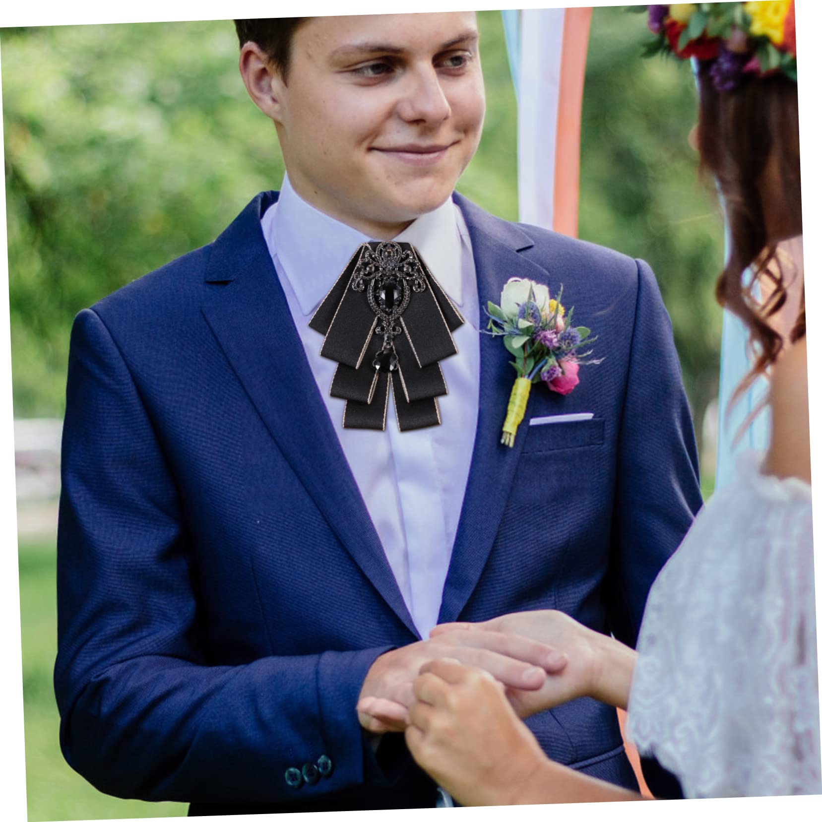 GALPADA 5piezas Corbata De Pajarita Para Novio Rhinestone Accesorio Elegante Para Bodas Para Ceremonias y Eventos Formales Diseño Simple y Distinguido