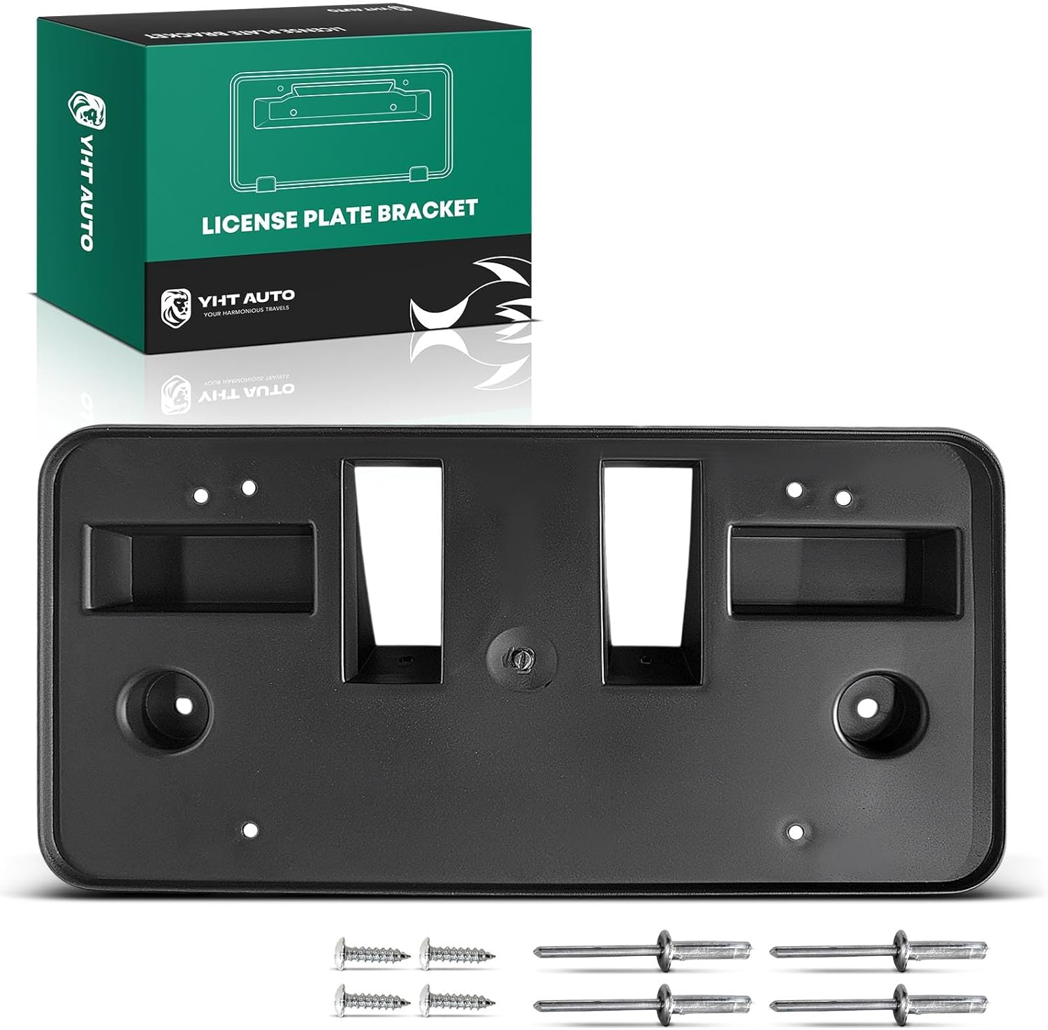 YHTAUTO Front License Plate Frame w/Screws Compatible with GMC Sierra 1500 2019 2020 2021, Sierra 1500 Limited 2022, Black Licence Plate Holder, No Drill Bumper License Plate Bracket