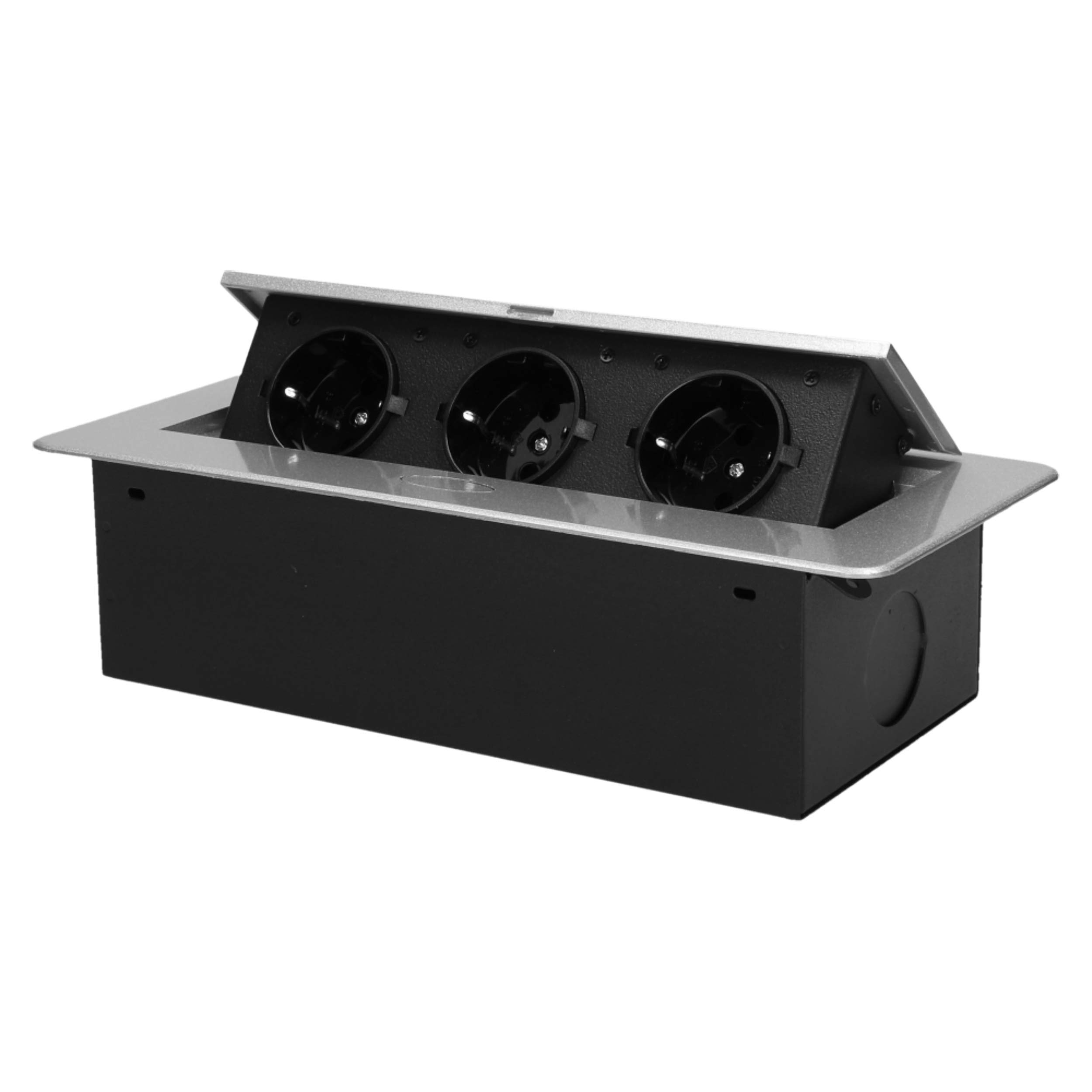 ORNO OR-AE-1336/G(GS) listwa zasilająca wpuszczana do zabudowy, potrójna, 2500 W, kolor: srebrny