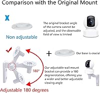 Vista 4 de Soporte de pared compatible con TP-Link Tapo C210/ C200 y Kasa Indoor Pan EC70/ EC71/ KC410S, soporte ajustable de ángulos de 180 grados