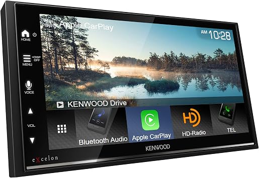 KENWOOD DMX809S eXcelon 6.95-Inch Capacitive Touch Screen, Car Stereo, Wireless and Wired CarPlay and Android Auto, Bluetooth, AM/FM HD Radio, MP3 Player, USB Port, Double DIN, 13-Band EQ, SiriusXM
