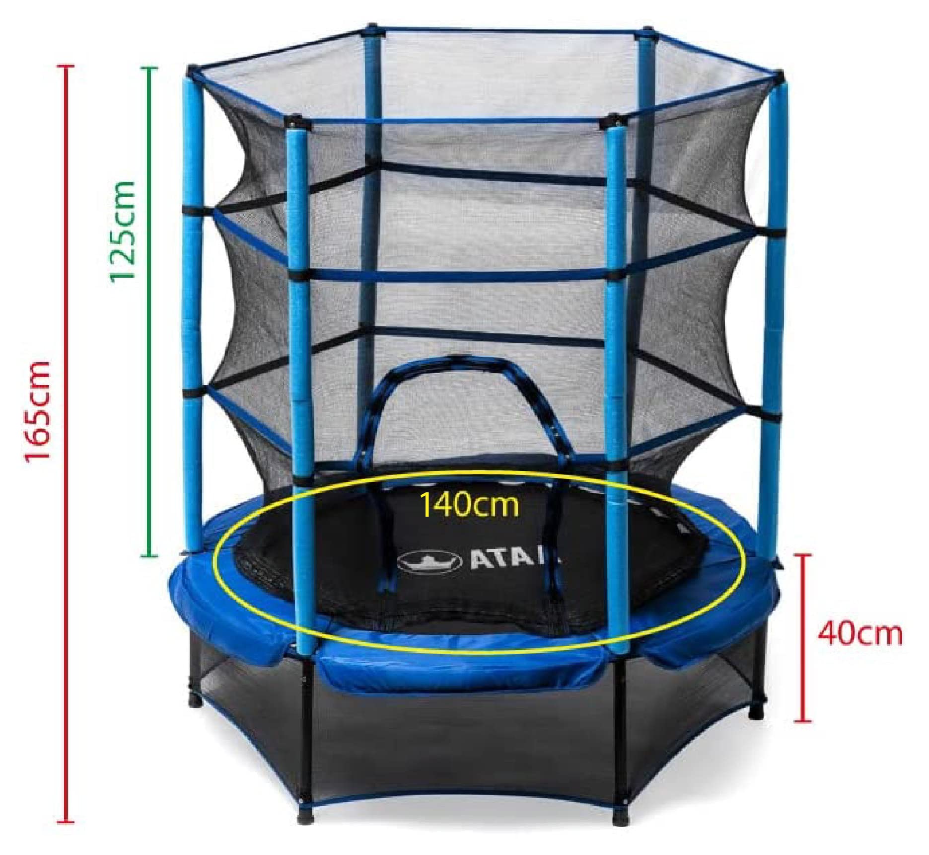Trampoline Enfant 140 cm Bleu avec Filet de Sécurité