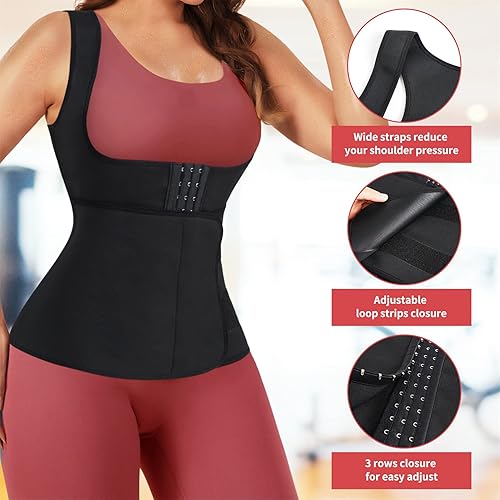 Miniatura 5 de El mejor chaleco de neopreno para entrenamiento de cintura, corsé para pérdida de peso, moldeador de cuerpo, camisetas sin mangas para mujer