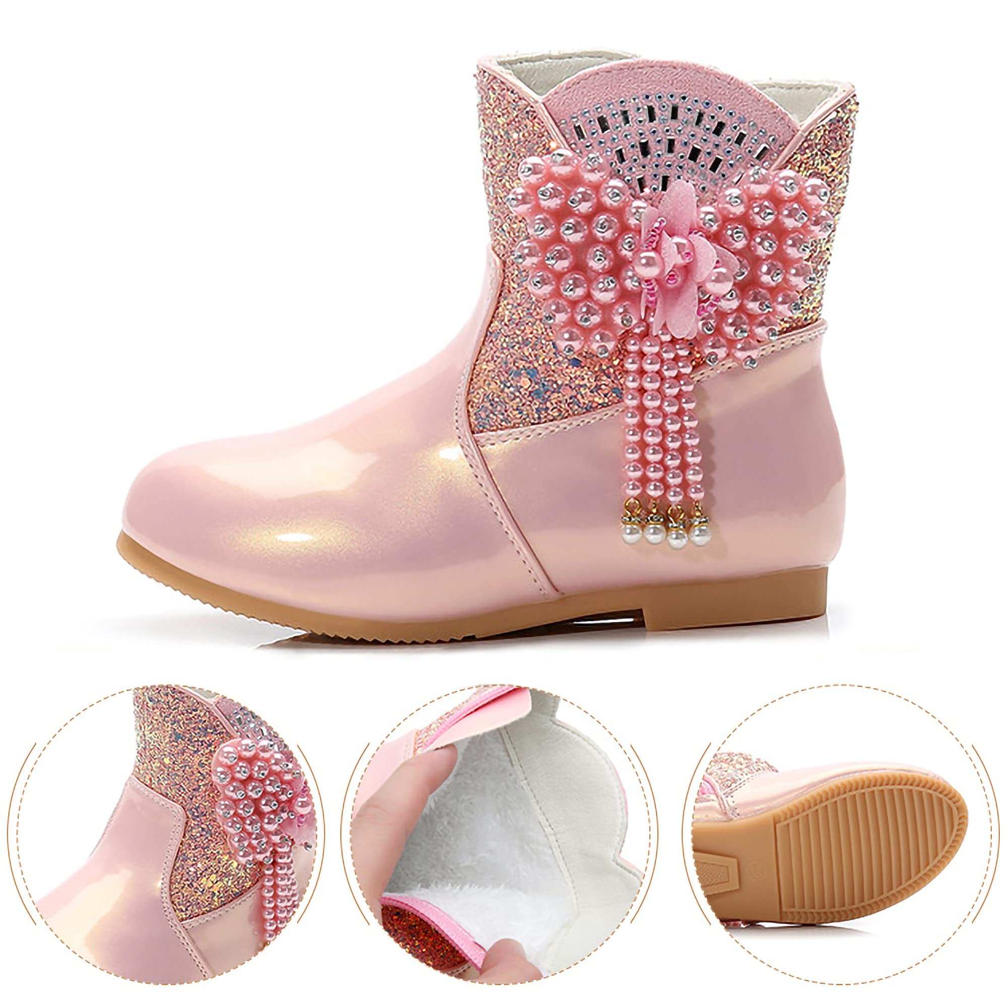 New front Scarponcini da Neve Bambina Stivaletti Bambina Invernali Stivali da Neve Fodera Calda Scarpe Invernali Bambini Stivali Bambina Invernali con Antiscivolo