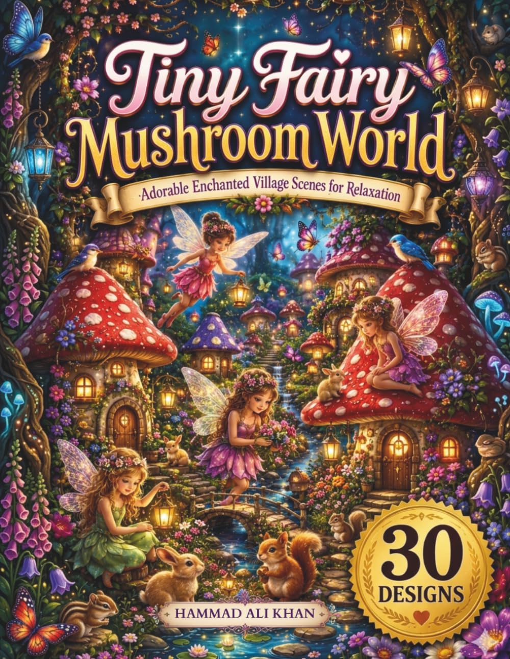 Tiny Fairy Mushroom World: Adorable Enchanted Village Scenes For Relaxation
