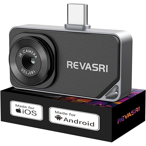 REVASRI Thermal Camera for iPhone and Android, 320×240 Super IR Resolution Thermal Imaging Camera, -4℉ to 842℉ Temp Range, Compatible with USB-C iOS & Android Device