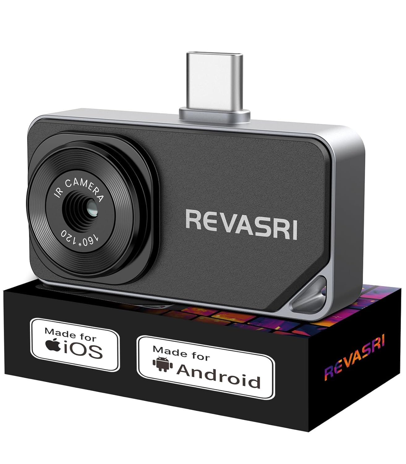 REVASRI Thermal Camera for iPhone and Android, 320×240 Super IR Resolution Thermal Imaging Camera, -4℉ to 842℉ Temp Range, Compatible with USB-C iOS & Android Device
