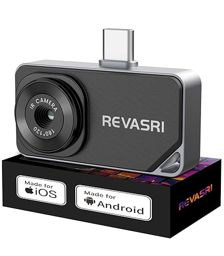 REVASRI Thermal Camera for iPhone and Android, 320×240 Super IR Resolution Thermal Imaging Camera, -4℉ to 842℉ Temp Range, Compatible with USB-C iOS & Android Device