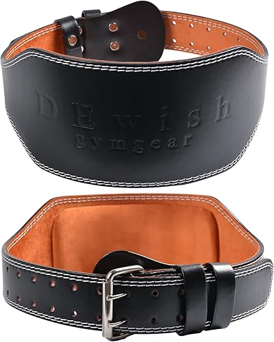 Miniatura 23 de Cinturón de cuero para gimnasio, soporte lumbar acolchado de 4 y 6 pulgadas, 10 agujeros ajustables para levantamiento de pesas, levantamiento de
