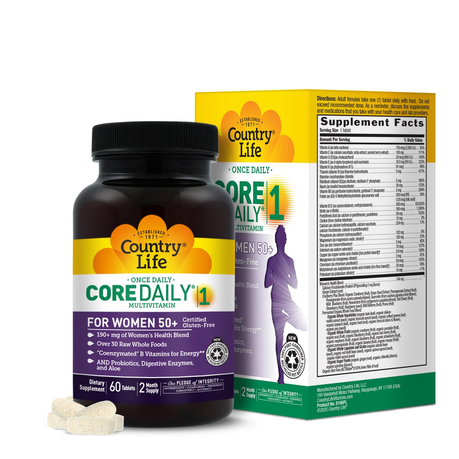 CORE Daily-1 for Women 50+ Multivitamin - Formulated for Women Over 50, Complete Daily Nutrition with Women's Health Blend, Coenzymated B Vitamins, Probiotics, and Digestive Enzymes