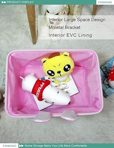 Miniatura 6 de FANKANG - Cesta rectangular de tela con estampado de dinosaurios para almacenamiento de guardería, cesta de almacenamiento, bolsa de libros, cestas