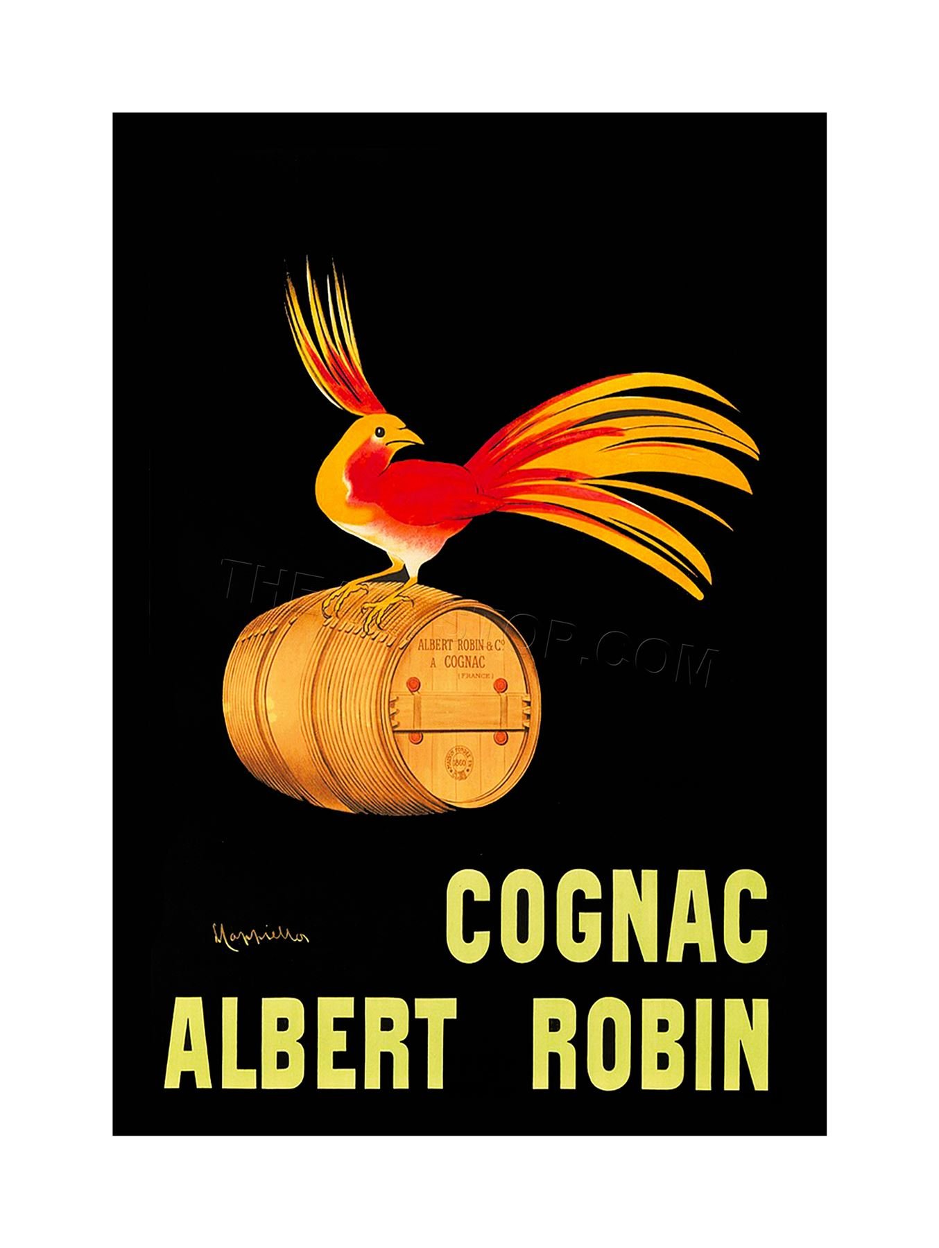 Wee Blue Coo Ad Drink Alcohol Albert Robin Cognac Brandy Bird Wall Art Print