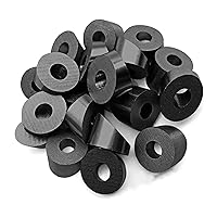Vista 7 de BLIKA Paquete de 20 arandelas de ángulo negro de identificación de 1/4 pulgadas para barandillas de cable, arandelas biseladas de ángulo negro de 30