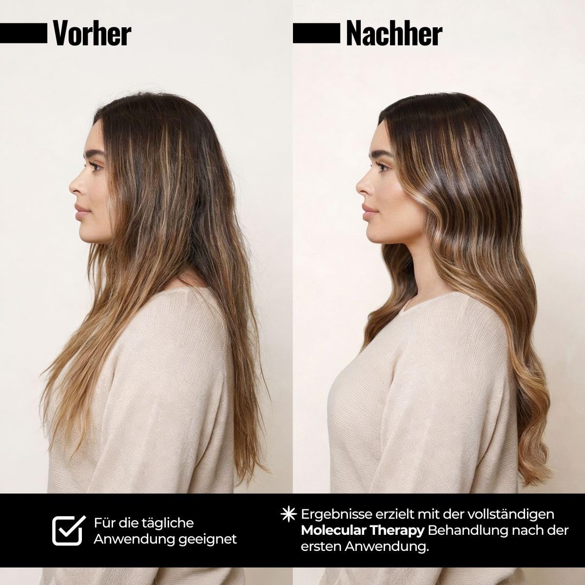 abril et nature - Professionelles Haarpflege-Set Reparatur - Molecular Therapy - Shampoo-, Maske- und Serum-Set für geschädigtes, beanspruchtes oder alterndes Haar - Restauriert und repariert - 550 ml
