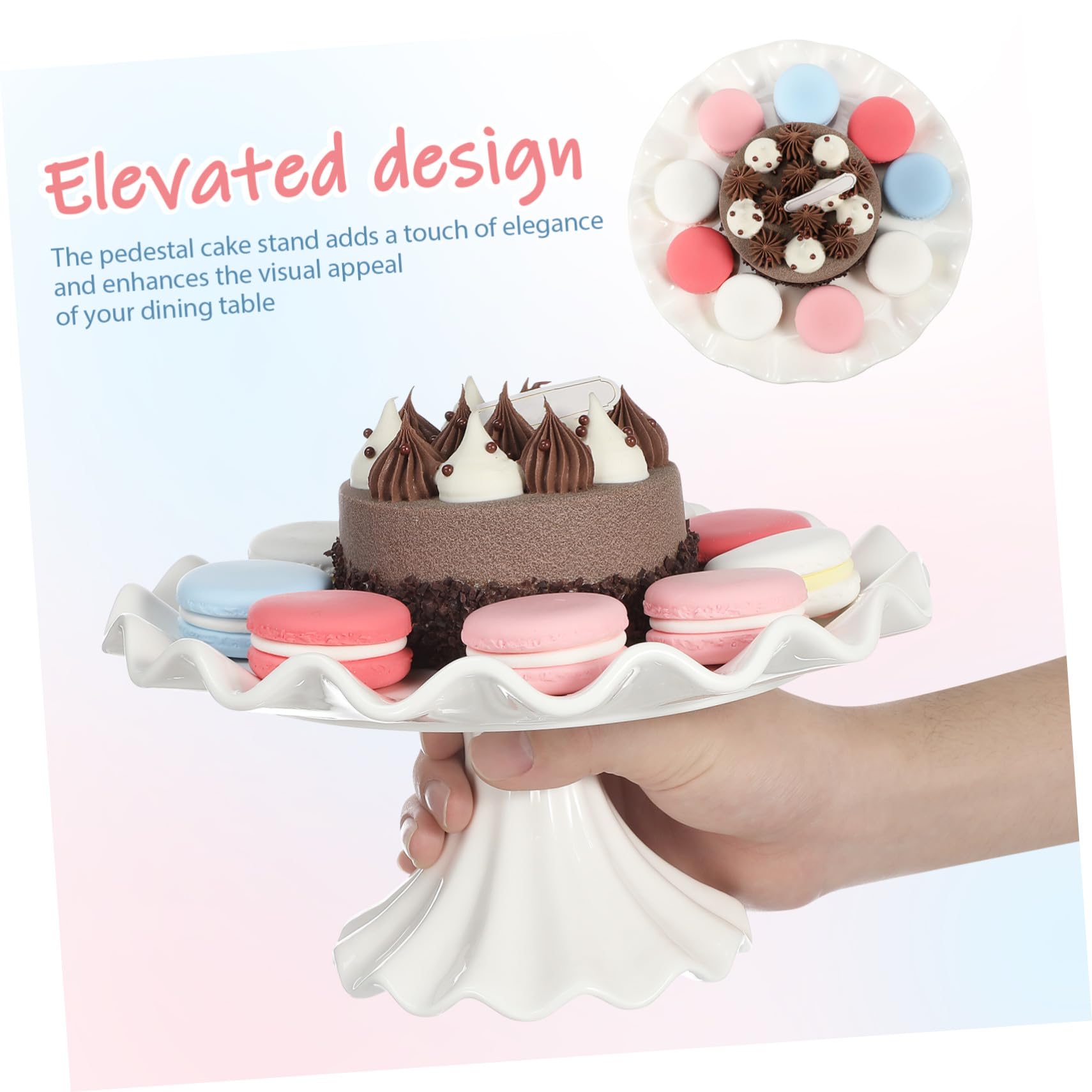 Angoily Présentoir à Gâteaux sur Pied Plateau de Présentation à Desserts Présentoirs à Pied pour Fêtes Assiette à Gâteau Céramique Support à Gâteaux
