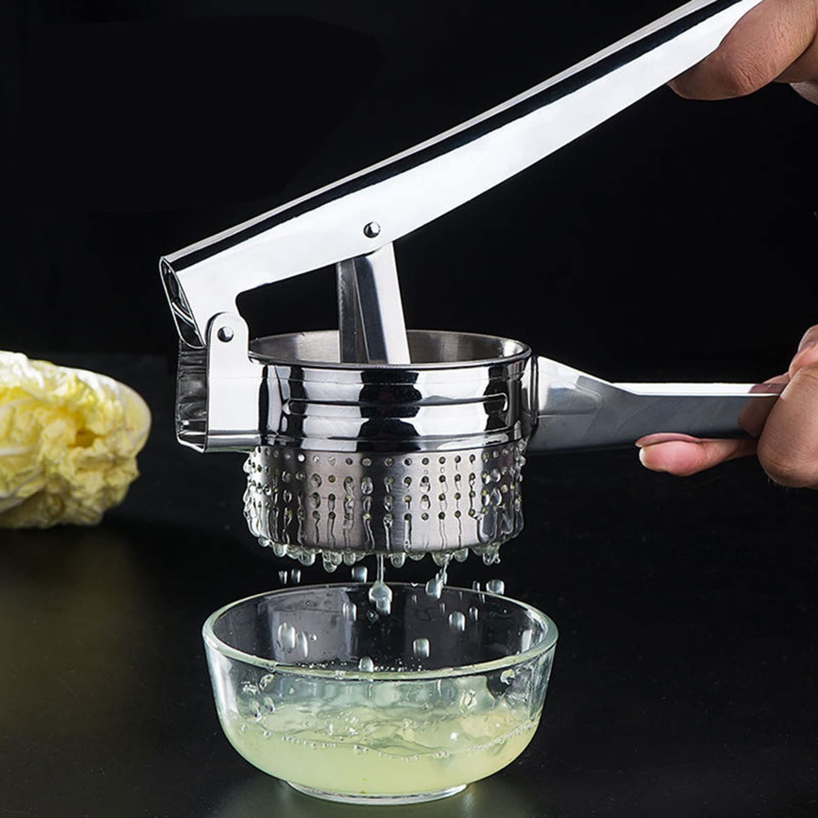 Kartoffelstampfer Edelstahl Wasserpresse Gemüsepresse Gemüsefüllung Gemüse-Dörrgerät Knödel