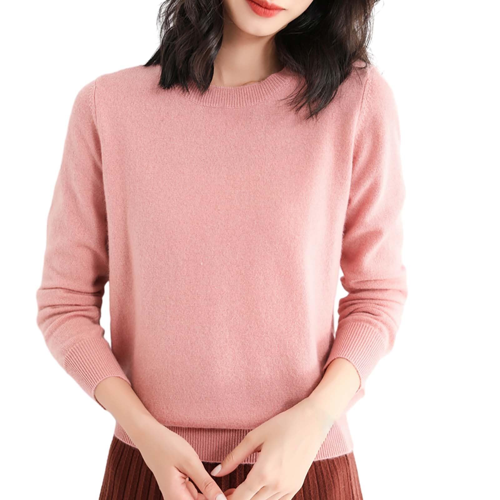 Warm Cashmere Sweaters for Women Crew Neck Cozy Soft Lightweight Pullover Sweater Loose Casual Fall Winter 2025