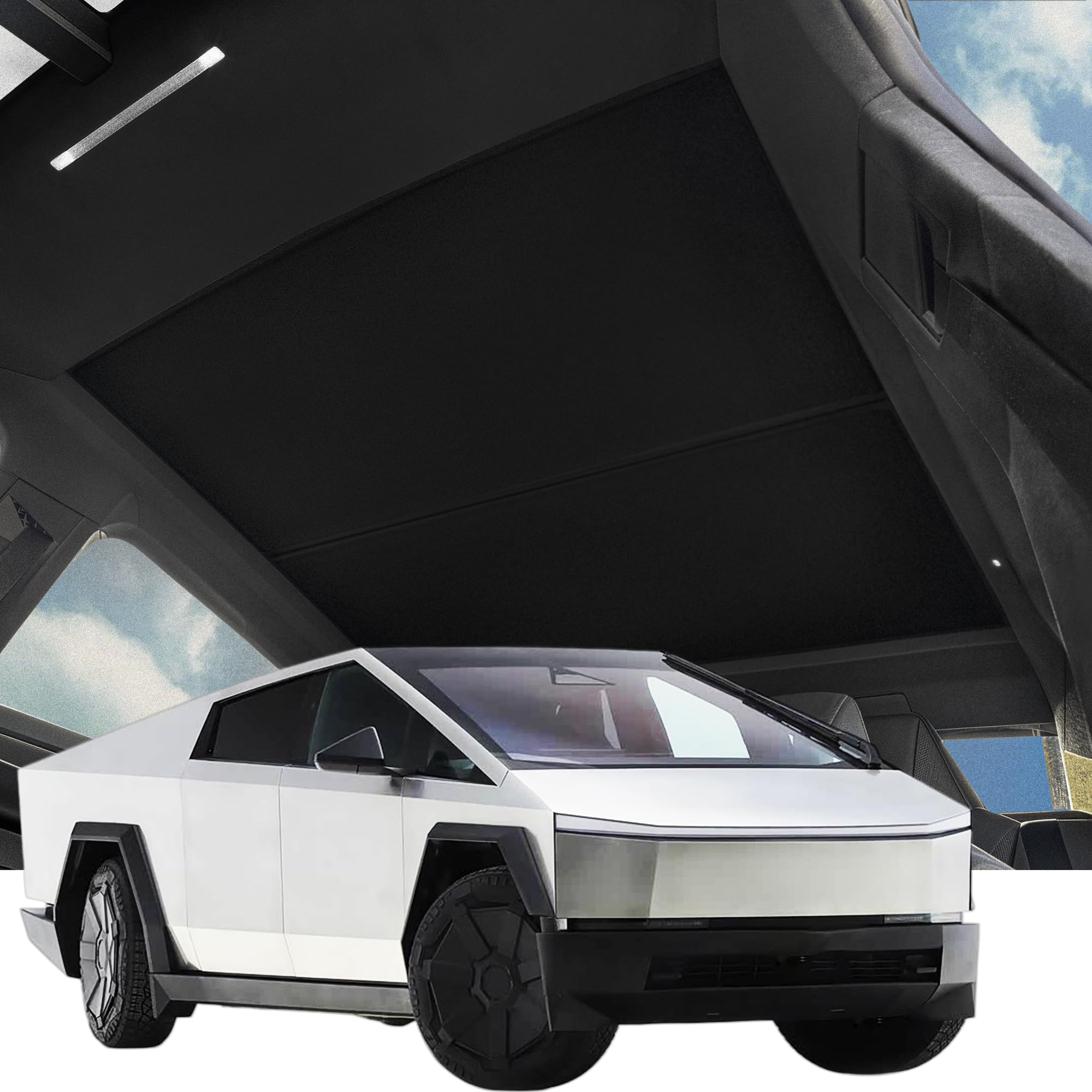 VION dual-layer glass roof sunshade for the Cybertruck