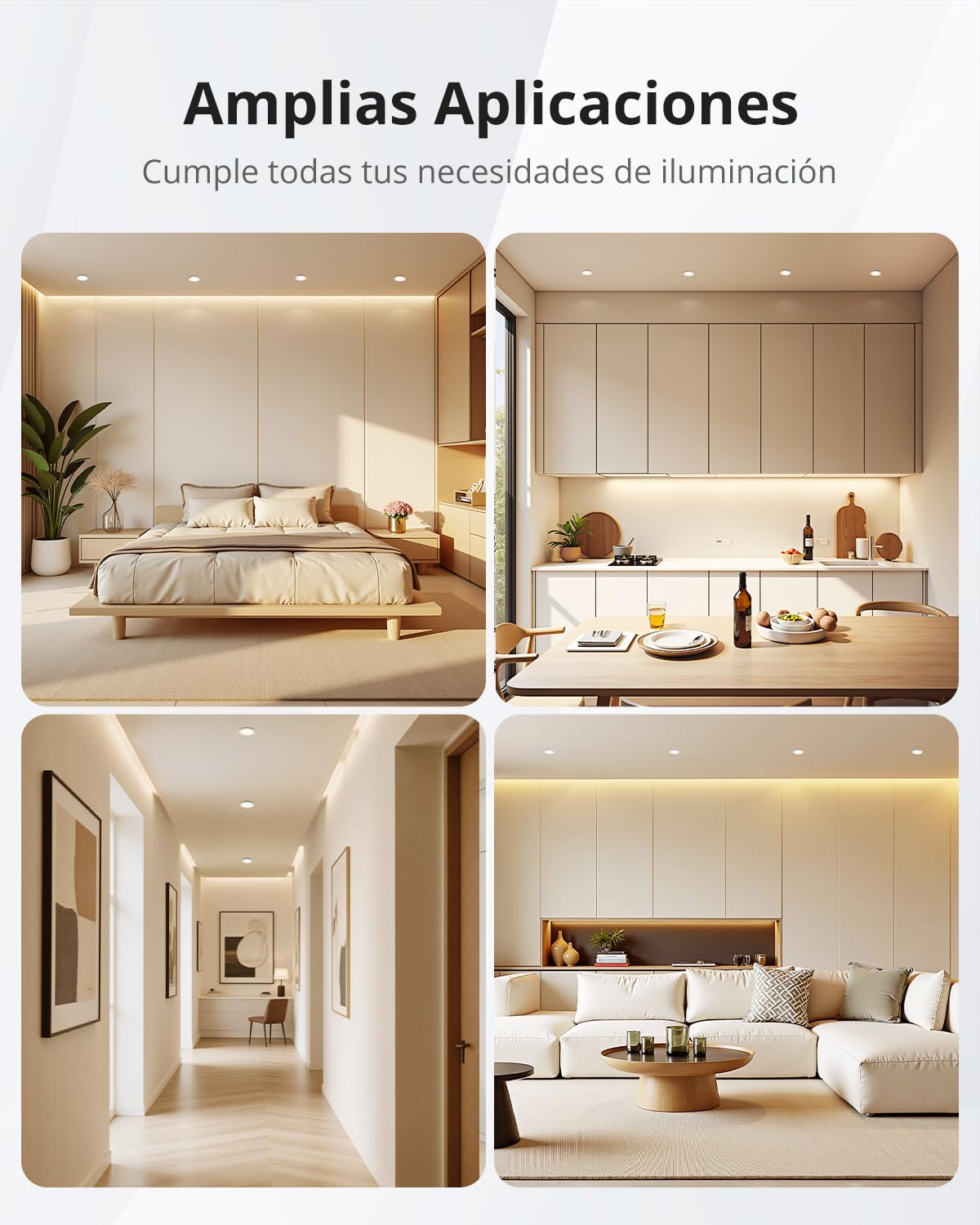 Gr4tec Foco Empotrable LED Techo Regulable, 6W Downlight Techo Blanco Cálido 2700K 400LM, IP65 Focos LED Interior Extraplano, Agujero 68-80mm, Ojos de Buey led para Baño Cocina, Pack 10