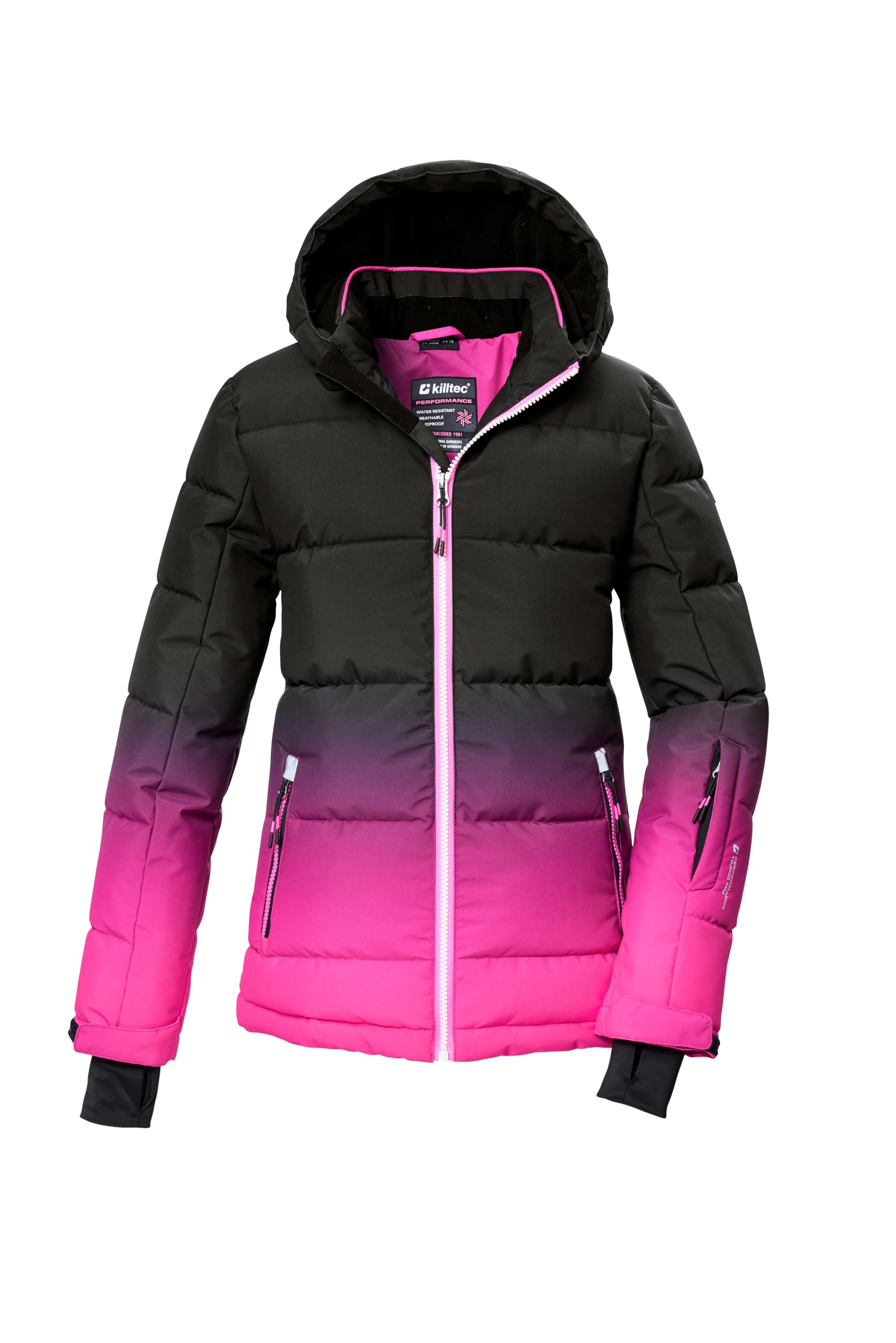 Killtec Mädchen Ksw 330 Grls Ski Qltd Jckt Skijacke/Ski-Steppjacke mit Kapuze und Schneefang