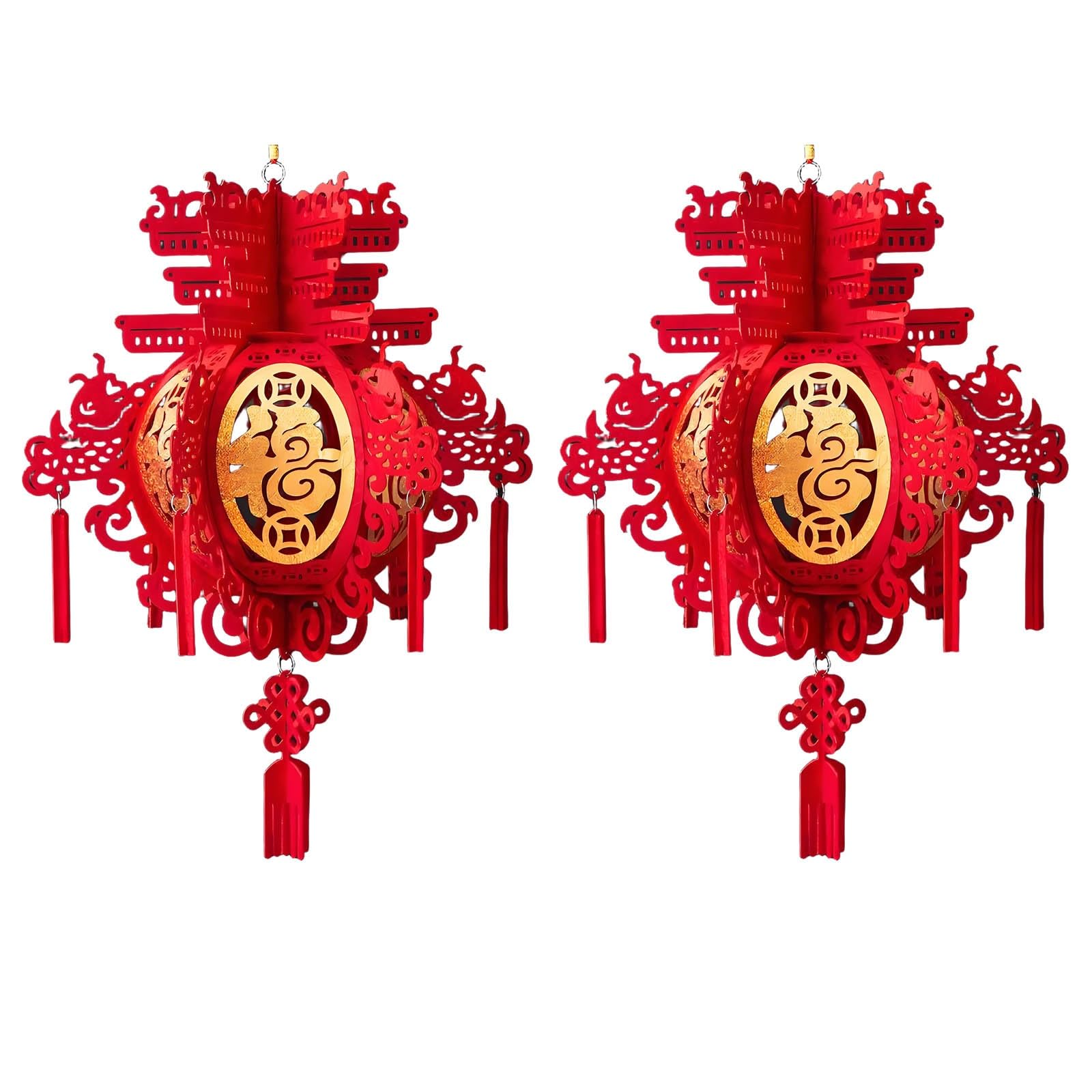SBZIOJHDR Chinese-style lanterns, Chinese Spring Festival Lanterns, Exquisite Palace Lamp, Red Hanging Lantern(F)