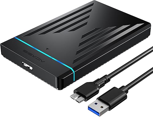 ACASIS Caja de disco duro de 2.5", USB 3.0 a SATA 3.0 para SSD de 2.5 pulgadas y HDD Caja de disco duro externo compatible con máximo 6 TB, caja de