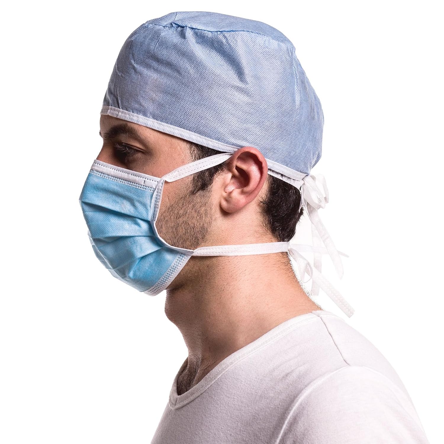 2000 Pcs Disposable Tie On Mask | 3-Ply Surgical Face Masks | Level 3 Filtering Layers Face Mask for Adult - Blue