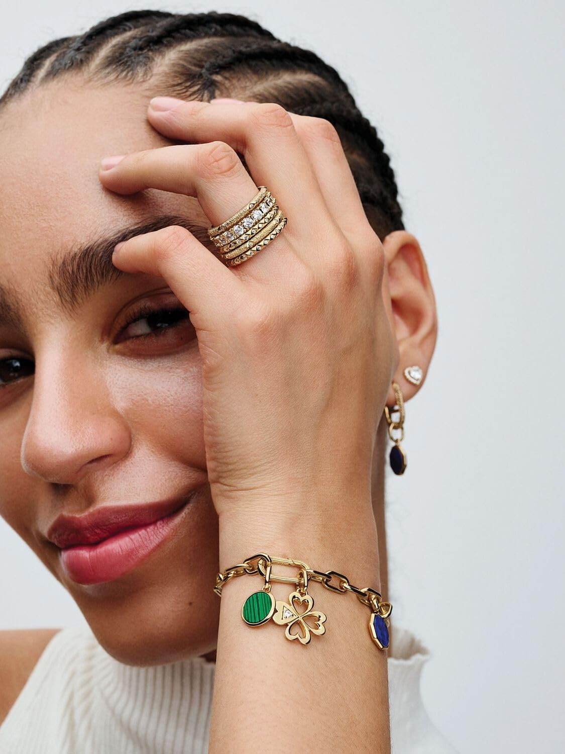Pandora ME Textur-Ring, 14-karätig vergoldet, mit klarem Cubic Zirkonia