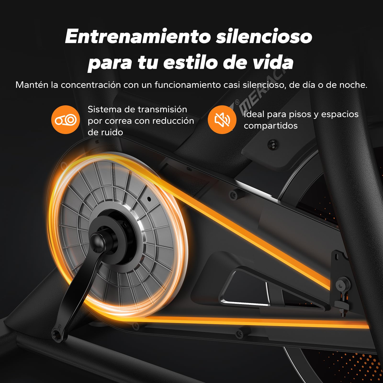 MERACH Bicicleta estática con resistencia magnética, silenciosa, con cojín de asiento cómodo mejorado, bicicleta de interior con soporte para tableta, aplicación propia, hasta 158 kg