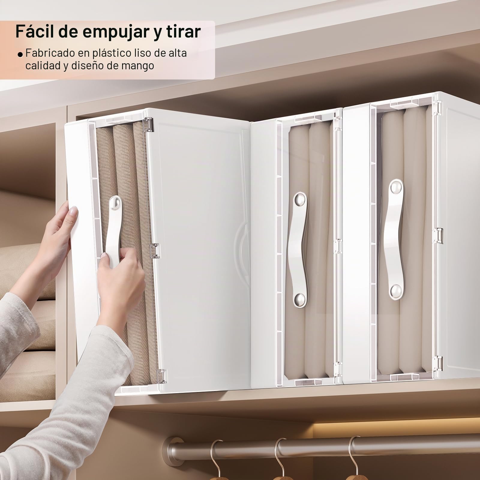 GUDEMAY 3 Piezas Contenedores Almacenaje Debajo de Cama Plásticos | Caja organizador armario Apilable| Organizadores de Armarios para Toallas, Ropa, Mantas